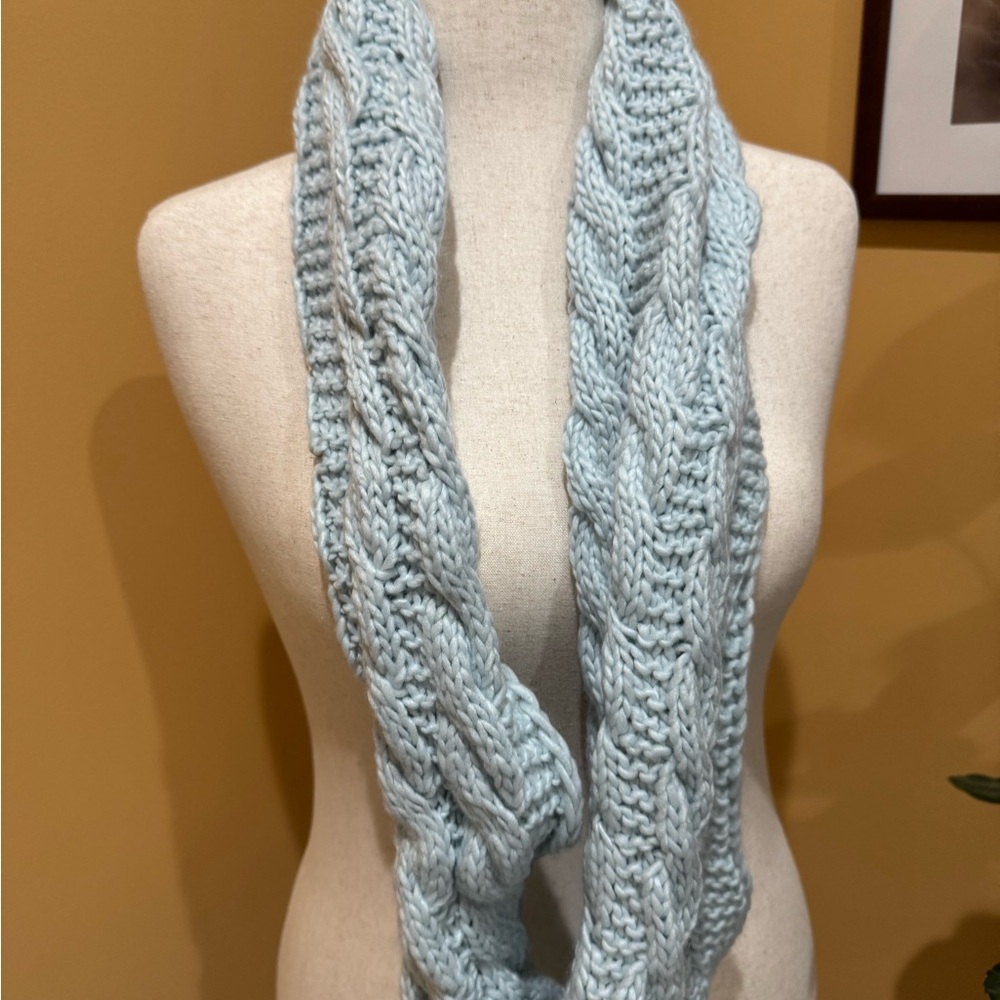 Elegant Blue Knit Scarf